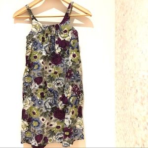 Never worn cotton summer dress in purple and green